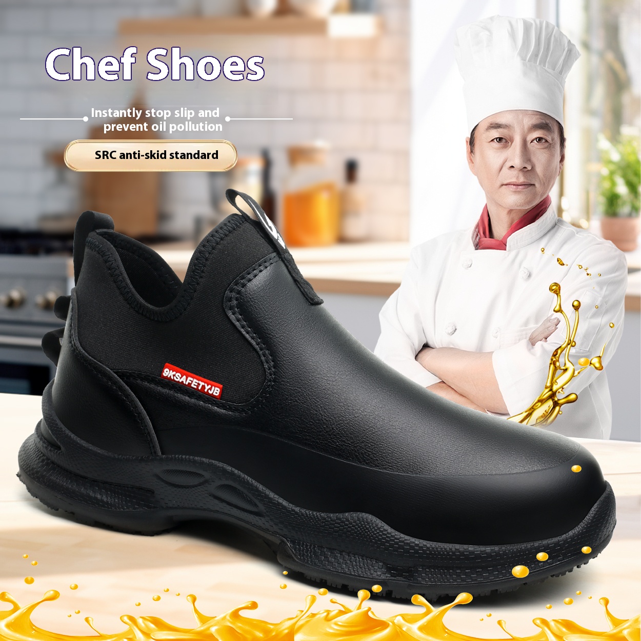 Kitchen Job - Shevalues ​​男性 Eva 下駄男性シェフシューズノンスリップキッチンシューズ作業靴耐油防水性と耐摩耗性のゴム靴