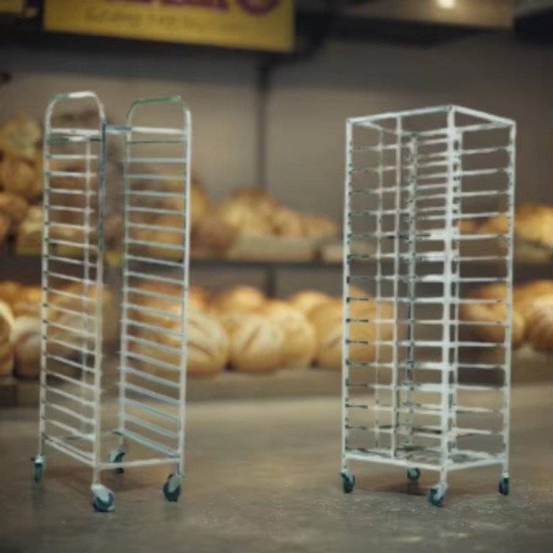 Kitchen Baking Trolley - ベーカリー、ホテル用品、棚、キッチン、60x40オーブントレイ、業務用ステンレス鋼製食品パン冷却ラック、ベーキング用トロリー