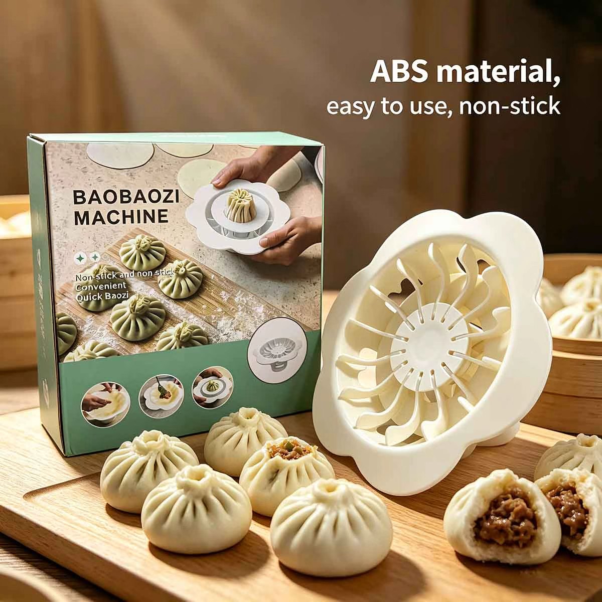 Kitchen Job - 手動餃子パンメーカー器具 食品グレードABS製 クイックバオズ成形器 ノンスティックDIYペストリー製造型 キッチン家庭用