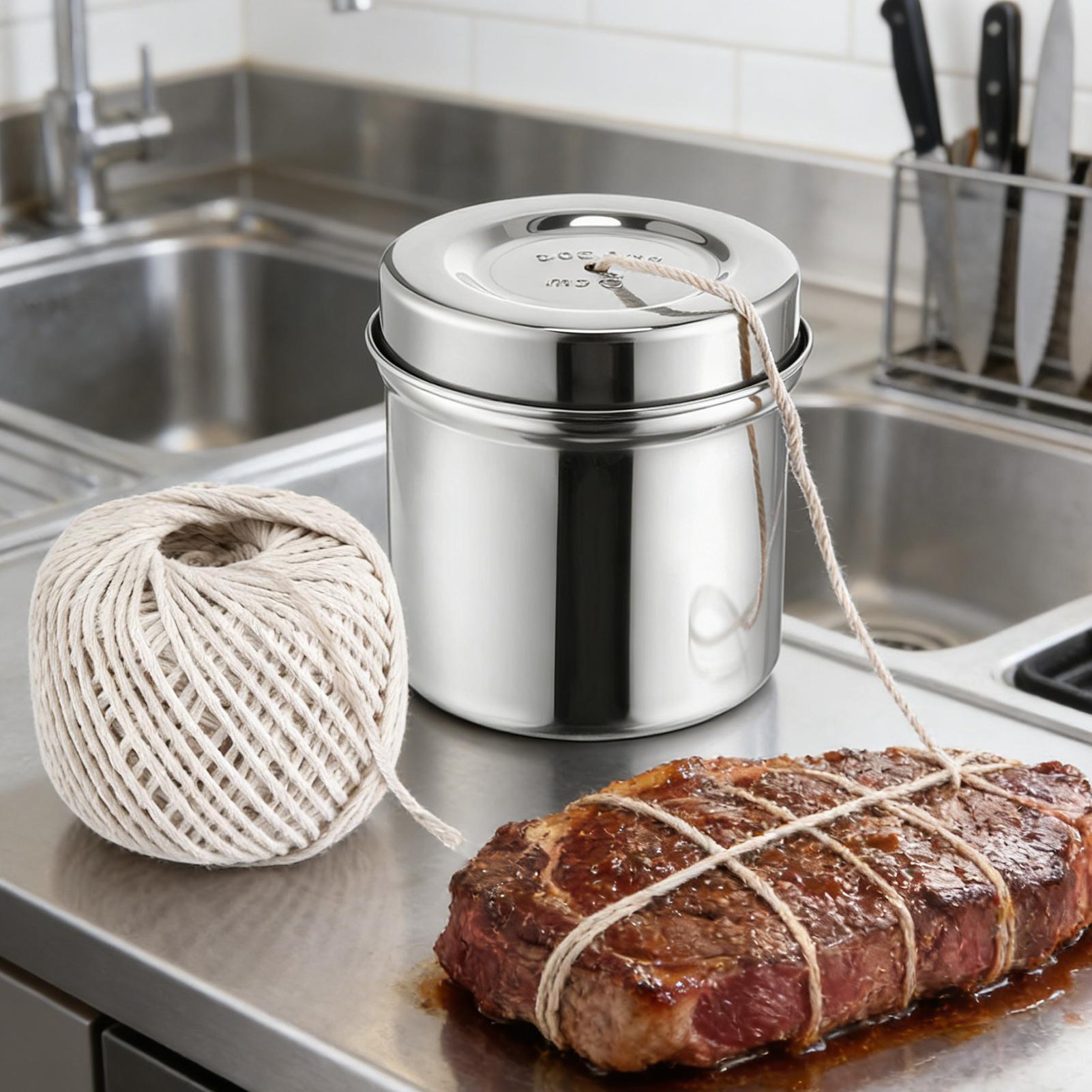 Kitchen Baking Twine - キッチン紐 2ロール コットン製 スチールディスペンサー付き 紐 ベーキング・クッキング用紐
