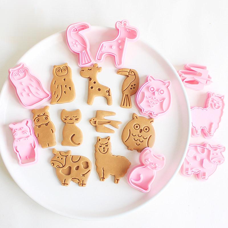 Kitchen Baking Supplies - 動物園の動物クッキーカッター抽象的なかわいいビスケット型スタンプキッチンベーキングペストリーベーキング用品デザートベーキング用品