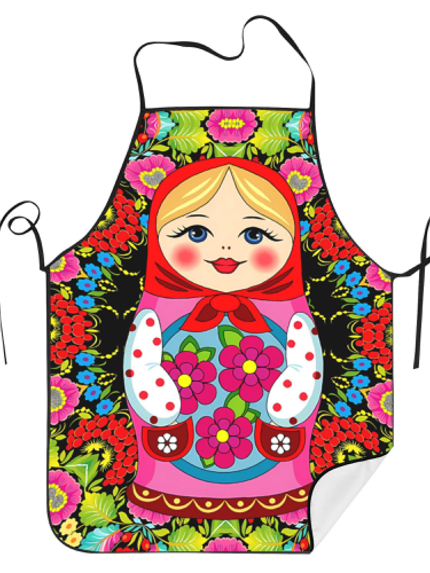 Kitchen Baking Gift Ideas - 楽しいロシアのマトリョーシカ花柄レトロデザインエプロン1枚、ユニセックス、工芸、ベーキング、絵画、キッチンや家庭用掃除、家庭料理、シェフ、ウェイター、カフェ、バーベキューに最適なエプロン、21。 7× 28. 7インチ、家族や友人への完璧なホリデーギフトアイデア