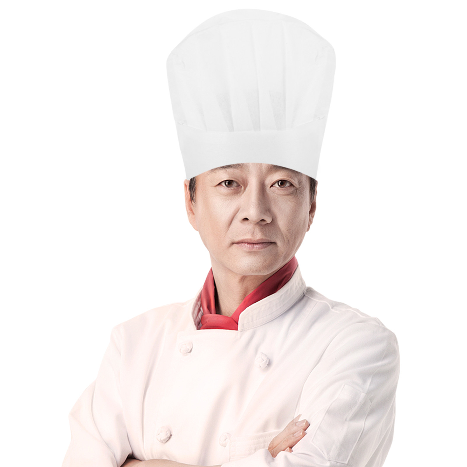 Baking Kitchen For Kids - 20個入り使い捨てシェフハット 子供用不織布製ハイタイプホワイトクッキングキャップ キッチン作業用ベーキングパーティーキャップ ハイタイプシェフハット