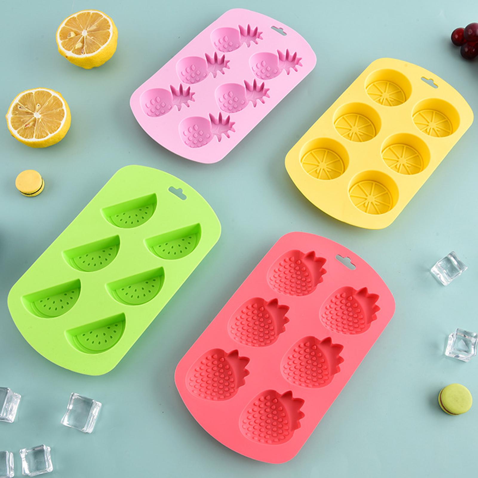 Kitchen Baking Supplies - 6 キャビティフルーツ型シリコーンキャンディモールドノンスティック再利用可能なベーキングモールドチョコレートグミキャンディ作り DIY キッチン用品