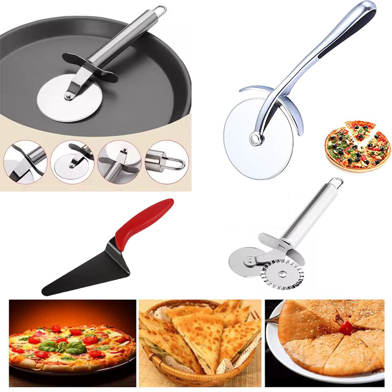 Kitchen Accessories For Baking - ステンレス鋼のピザカッターとケーキサーバーのセット、焦げ付き防止のベーキングツール、ペストリーケーキのスライス、キッチンアクセサリー