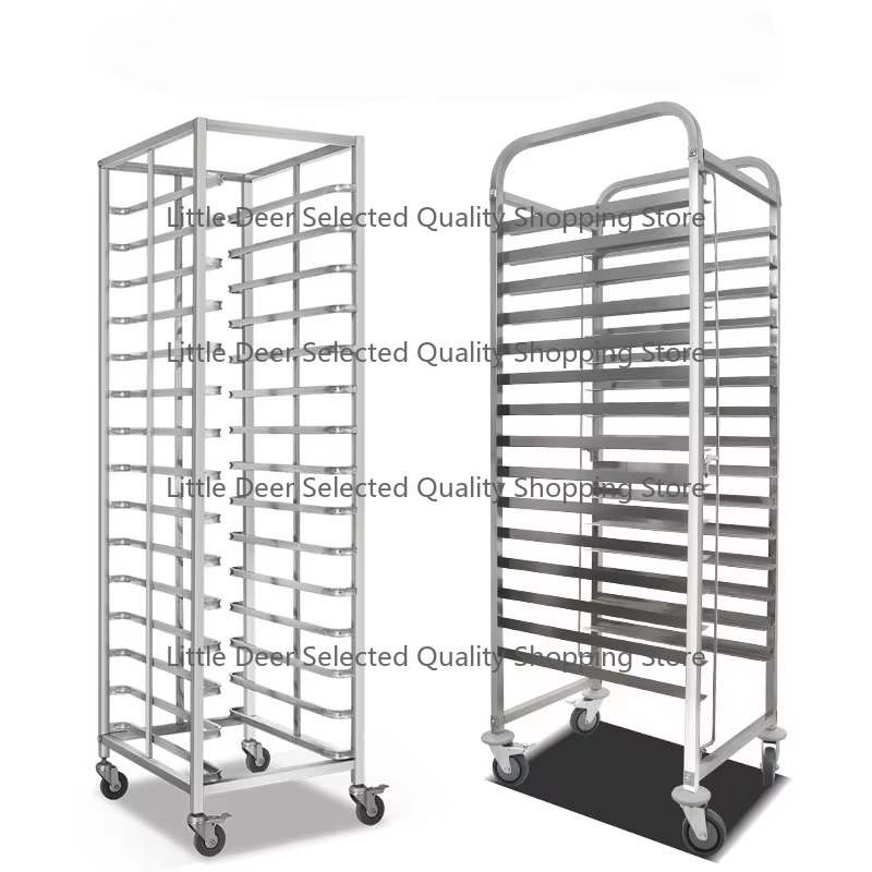 Kitchen Baking Trolley - 6段、10段、15段、16段のステンレス製ベーキングトロリー、キッチンカート、多機能フードサービングトロリー、移動式ディッシュ、バンパンラック