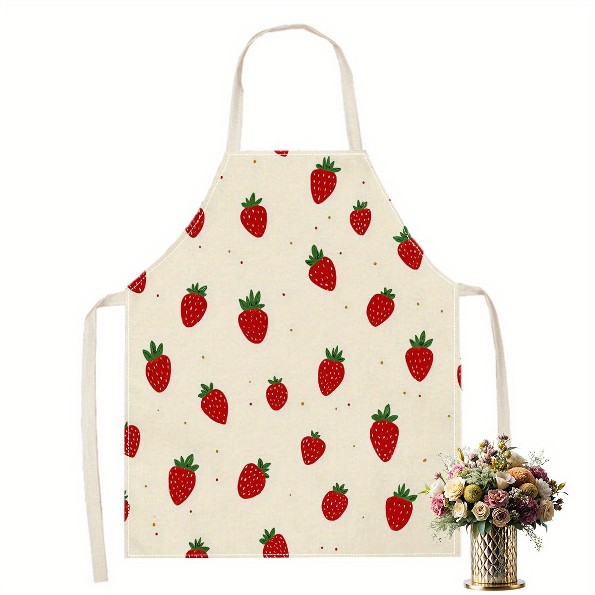Baking Kitchen For Kids - 1pc イチゴエプロンフルーツパターンキッチン調理ベーキング絵画アートクラフトギフト子供のための子供女の子ママ妻姉妹