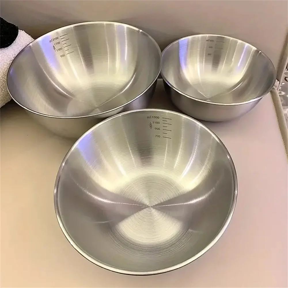 Stand Mixer Bowl - 1～3個のステンレス製ボウルセット、計量機能付き、調理、ベーキング、食品保存用、大容量ミキシングボウル、家庭用キッチン必需品