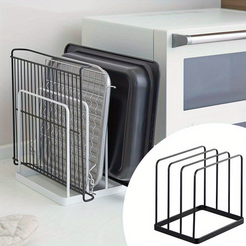 Kitchen Baking Rack - 垂直まな板ラック 4 層キッチントレイベーキングトレイオーガナイザー多機能可動オフィス本収納棚