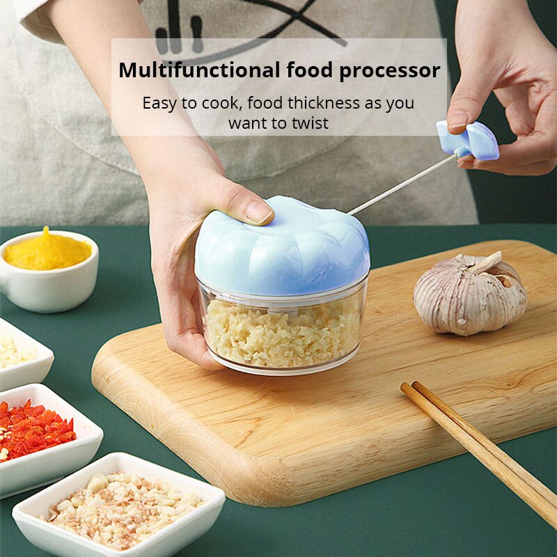 Kitchen Job - 1個入り 青/ピンク 手動ニンニク潰し器 手動式キッチン家庭用ニンニクブレンダー 煮込み/みじん切りニンニク キッチンガジェット
