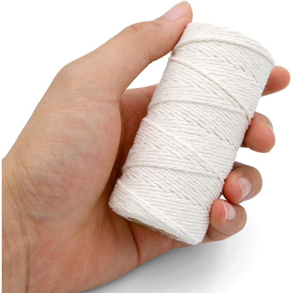 Kitchen Baking Twine - 食品安全コットン肉屋用ひも 328フィート 2mm ホワイト クッキングストリング 肉の結束、七面鳥、ソーセージ、ベーキング、キッチン用