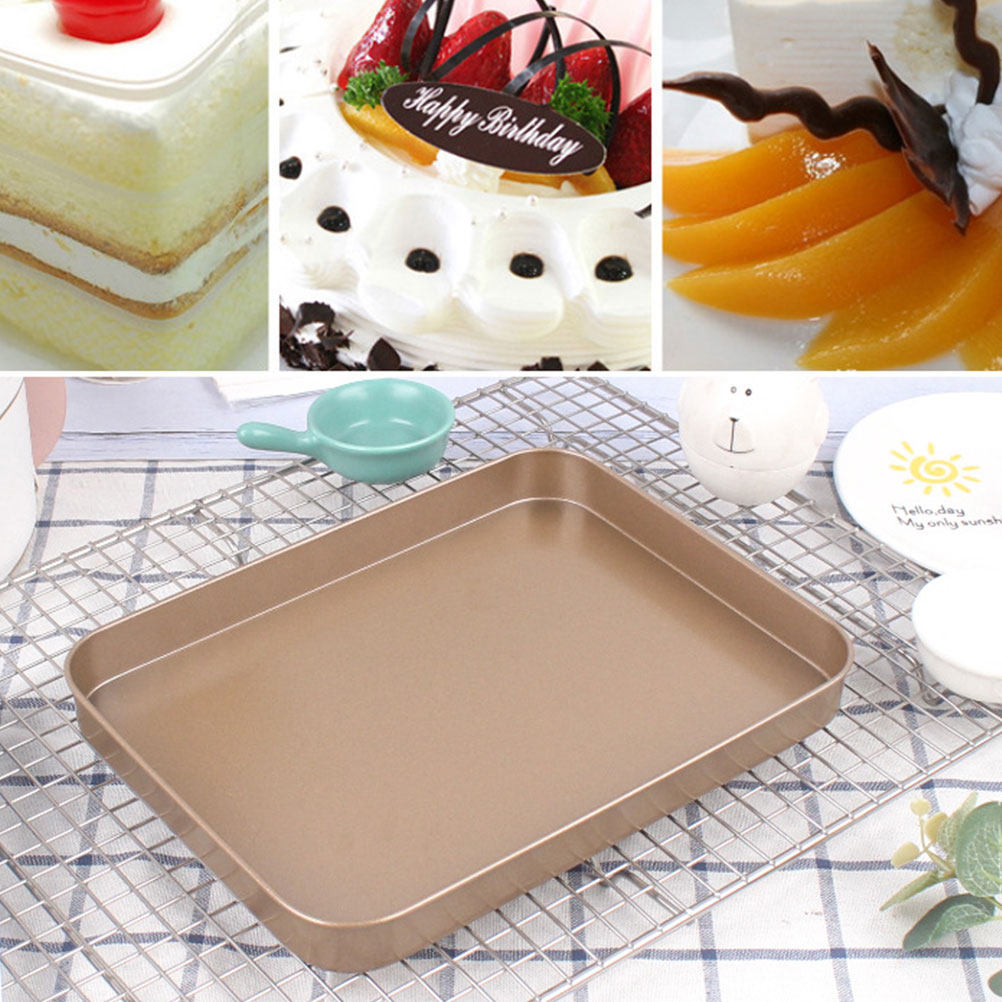 Kitchen Baking Oven - 炭素鋼製長方形ケーキ型 10インチ ノンスティック ベーキングウェア オーブン用ベーキングトレイ レイヤーケーキ用