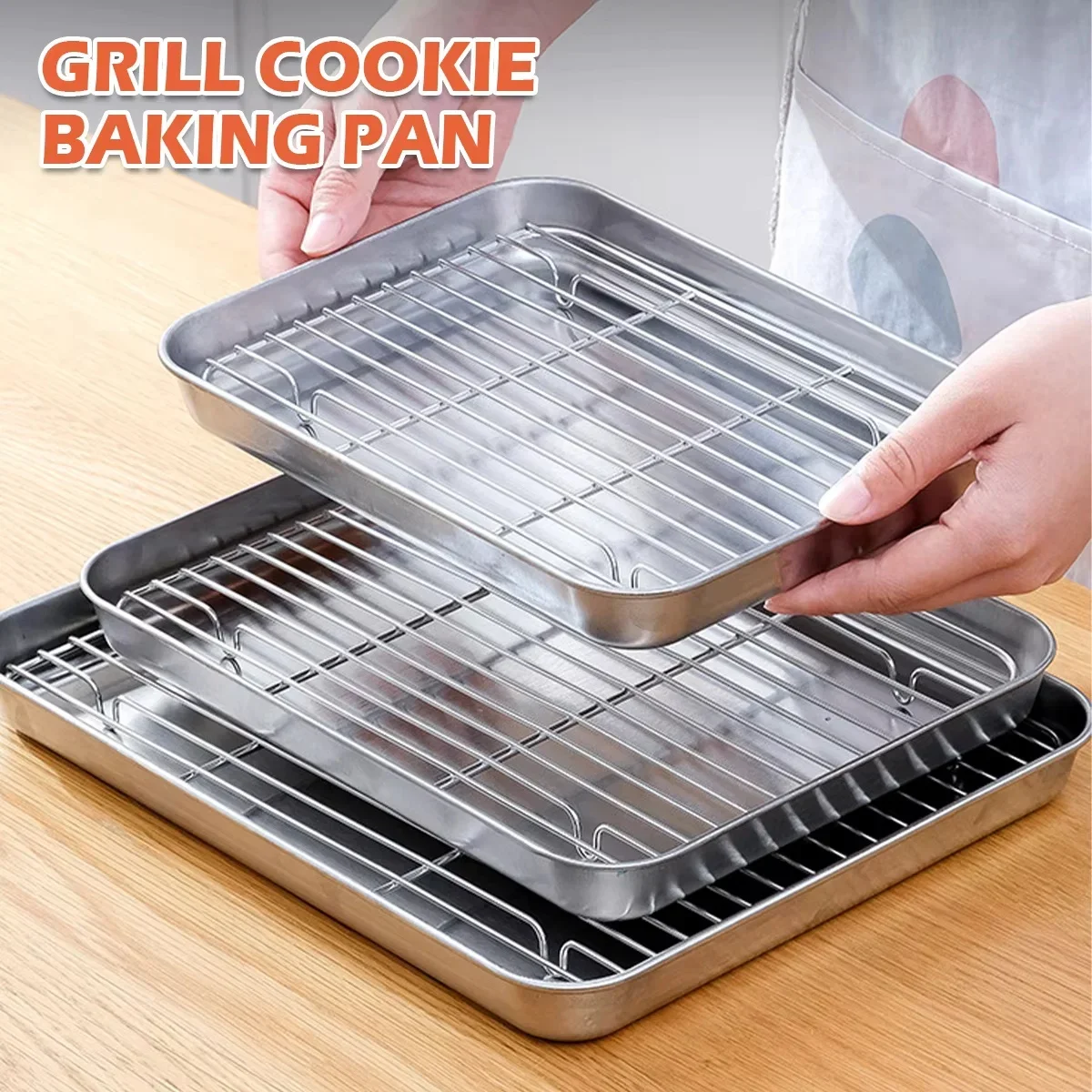 ステンレス鋼ベーキングパントレイ ワイヤーラック付き ケーキ - Kitchen Baking Rack のレビューと価格