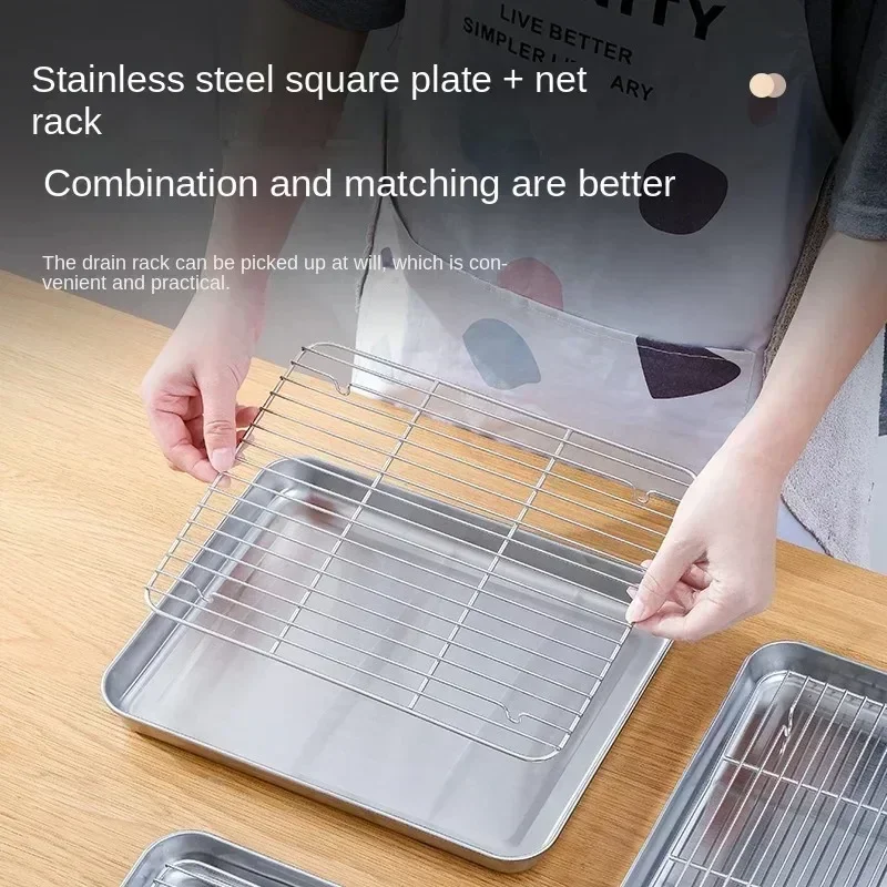 ステンレス鋼ベーキングパントレイ ワイヤーラック付き ケーキ - Kitchen Baking Rack のレビューと価格