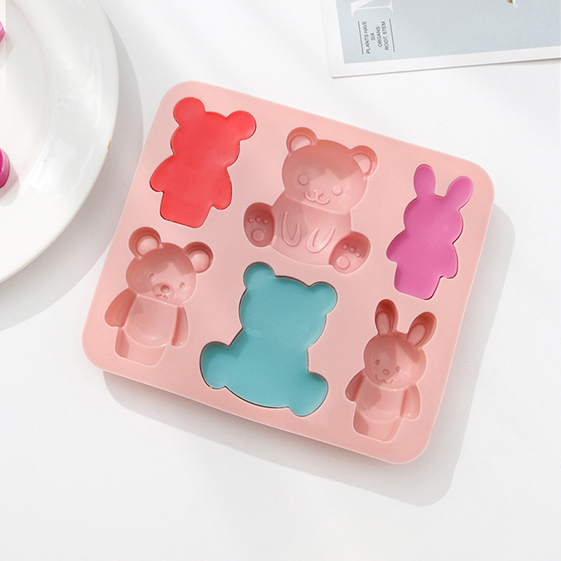 シリコーン型かわいい漫画動物チョコレートケーキベーキングモー - Baking Kitchen For Kids のレビューと価格