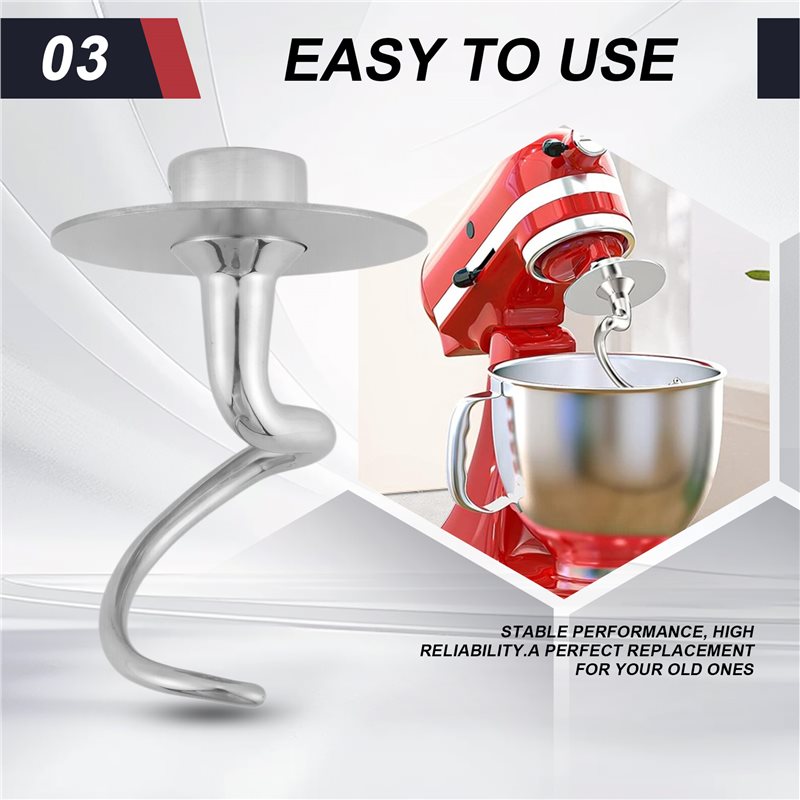 限定版ステンレススチール製スパイラルドウフック キッチンエイ - Stand Mixer Bowl のレビューと価格