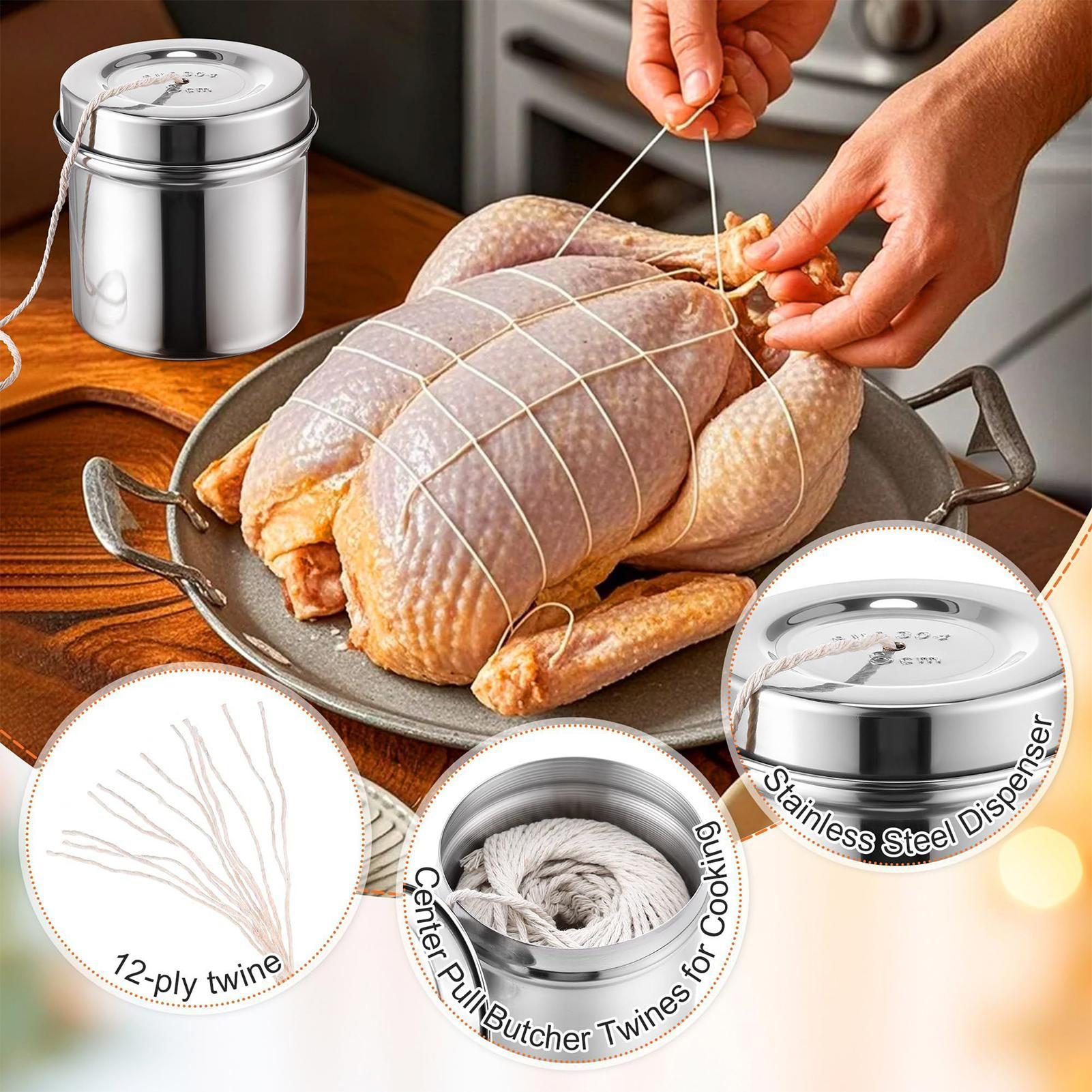 キッチン紐 2ロール コットン製 スチールディスペンサー付き - Kitchen Baking Twine のレビューと価格