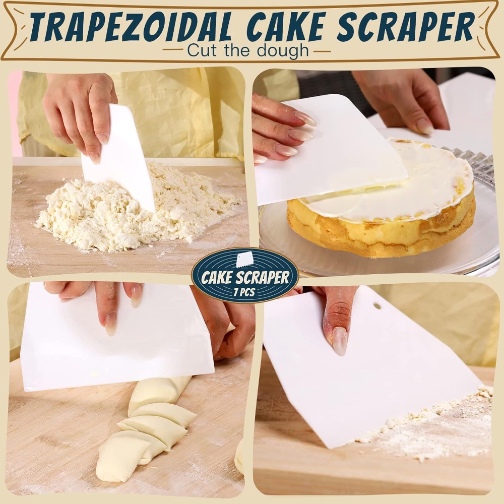 7個入りキッチン生地スクレーパー＆スムーザーセット、ケーキデ - Kitchen Baking Decor のレビューと価格