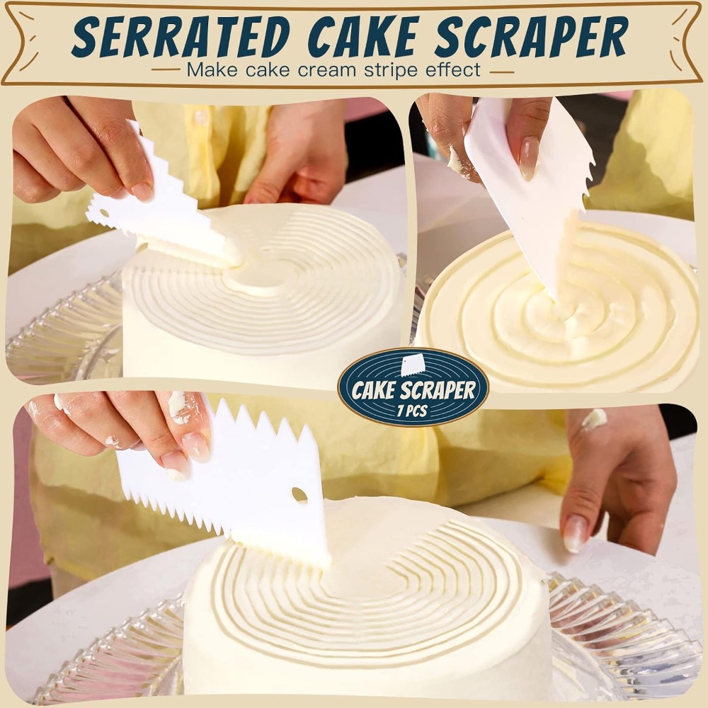7個入りキッチン生地スクレーパー＆スムーザーセット、ケーキデ - Kitchen Baking Decor のレビューと価格