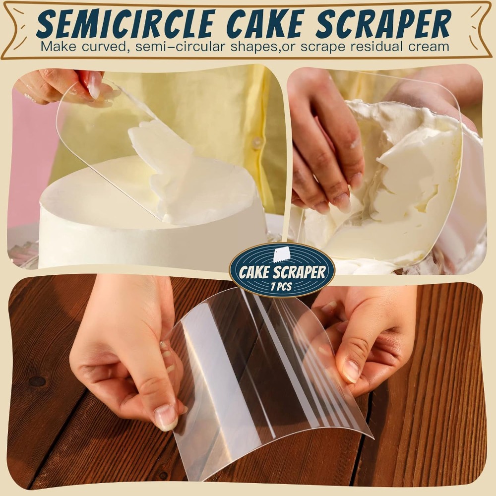 7個入りキッチン生地スクレーパー＆スムーザーセット、ケーキデ - Kitchen Baking Decor のレビューと価格