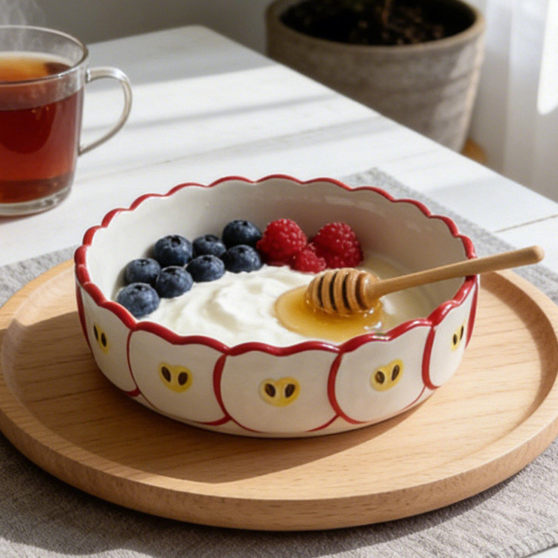かわいいリンゴの形をしたセラミックプレート、リビングルームの - Kitchen Baking Table のレビューと価格