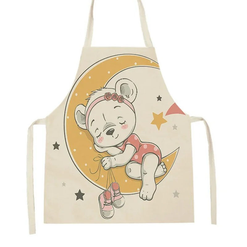 かわいい寝ている赤ちゃん雄牛ムーンスタープリントキッチンエプ - Baking Kitchen For Kids のレビューと価格