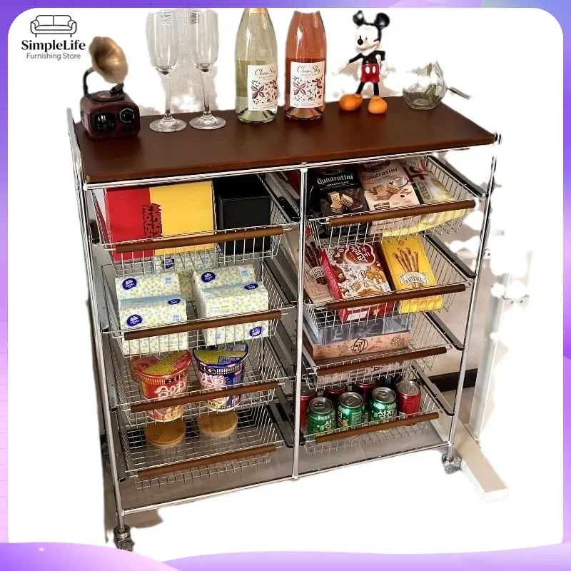 レトロキッチンカート（ホイール付き）移動式収納トロリー、調理 - Kitchen Baking Trolley のレビューと価格