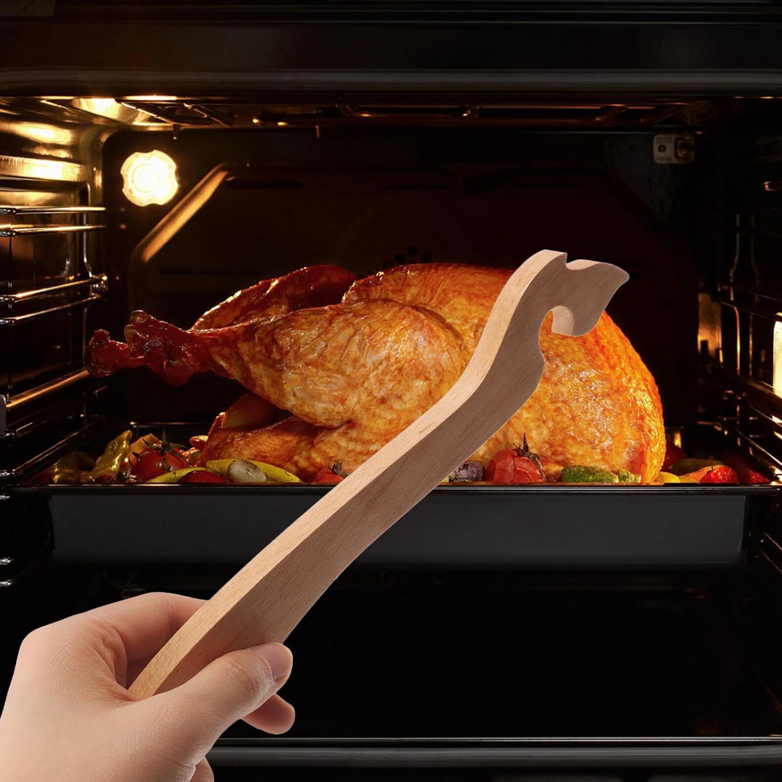 木製ロングハンドルオーブンラックプーラーツール、エアフライヤ - Kitchen Baking Rack のレビューと価格