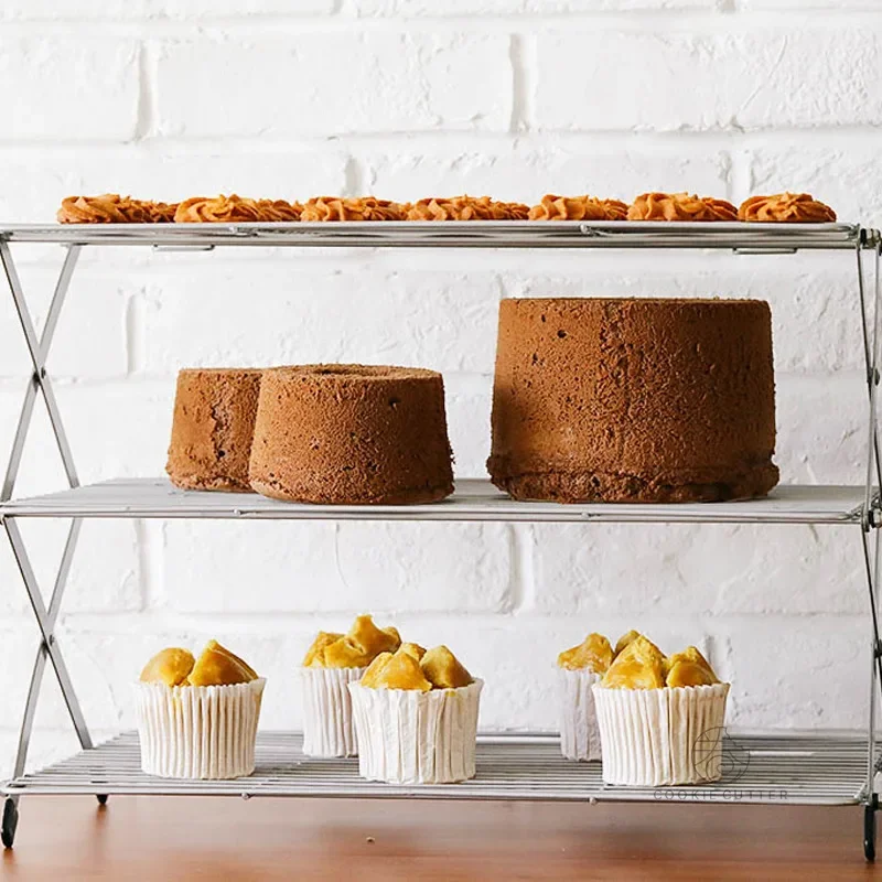 折りたたみ式多層ケーキ冷却ラックノンスティック放熱ペストリー - Kitchen Baking Rack のレビューと価格