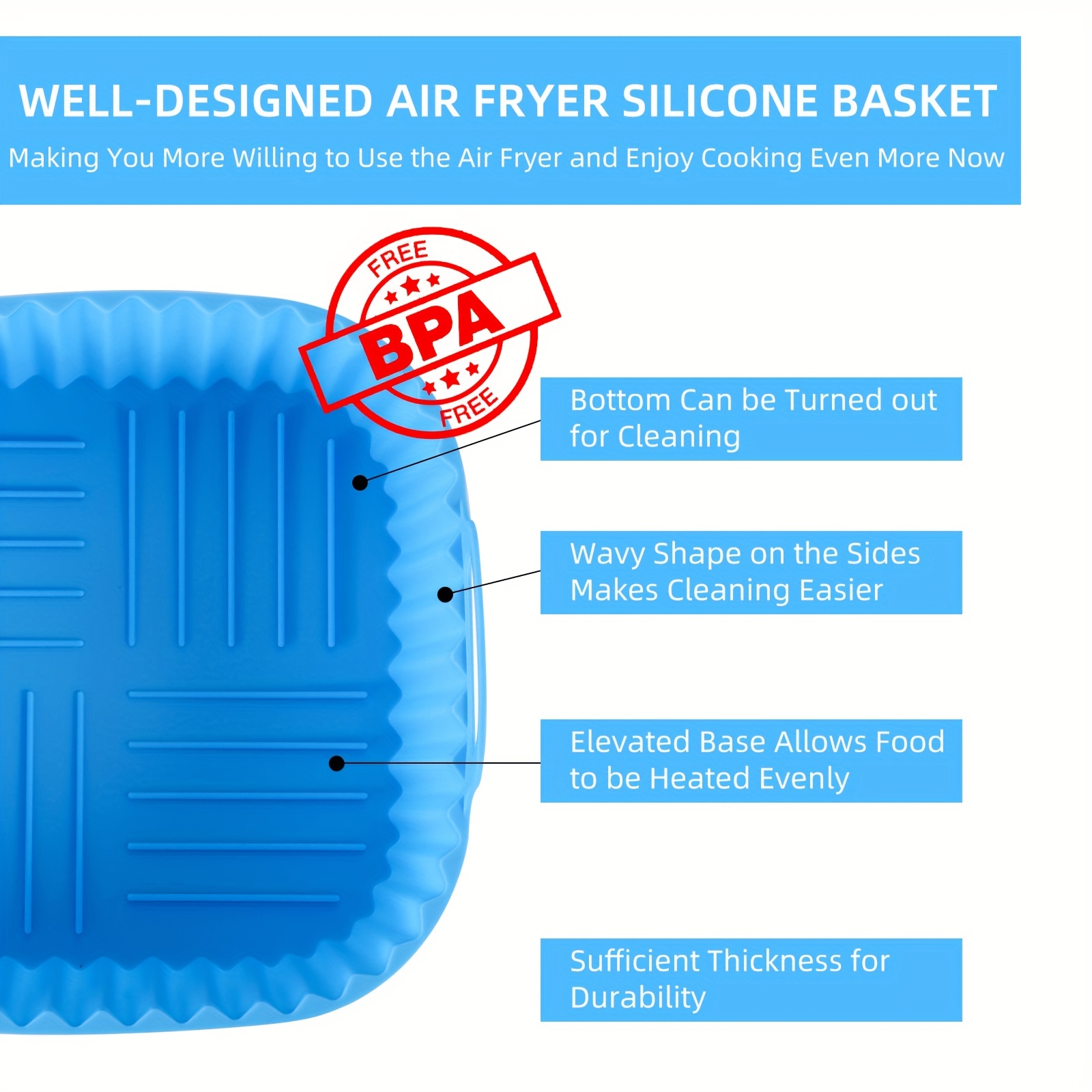 シリコンエアフライヤーライナー、再利用可能で、食器洗い機のク - Kitchen Baking Oven のレビューと価格