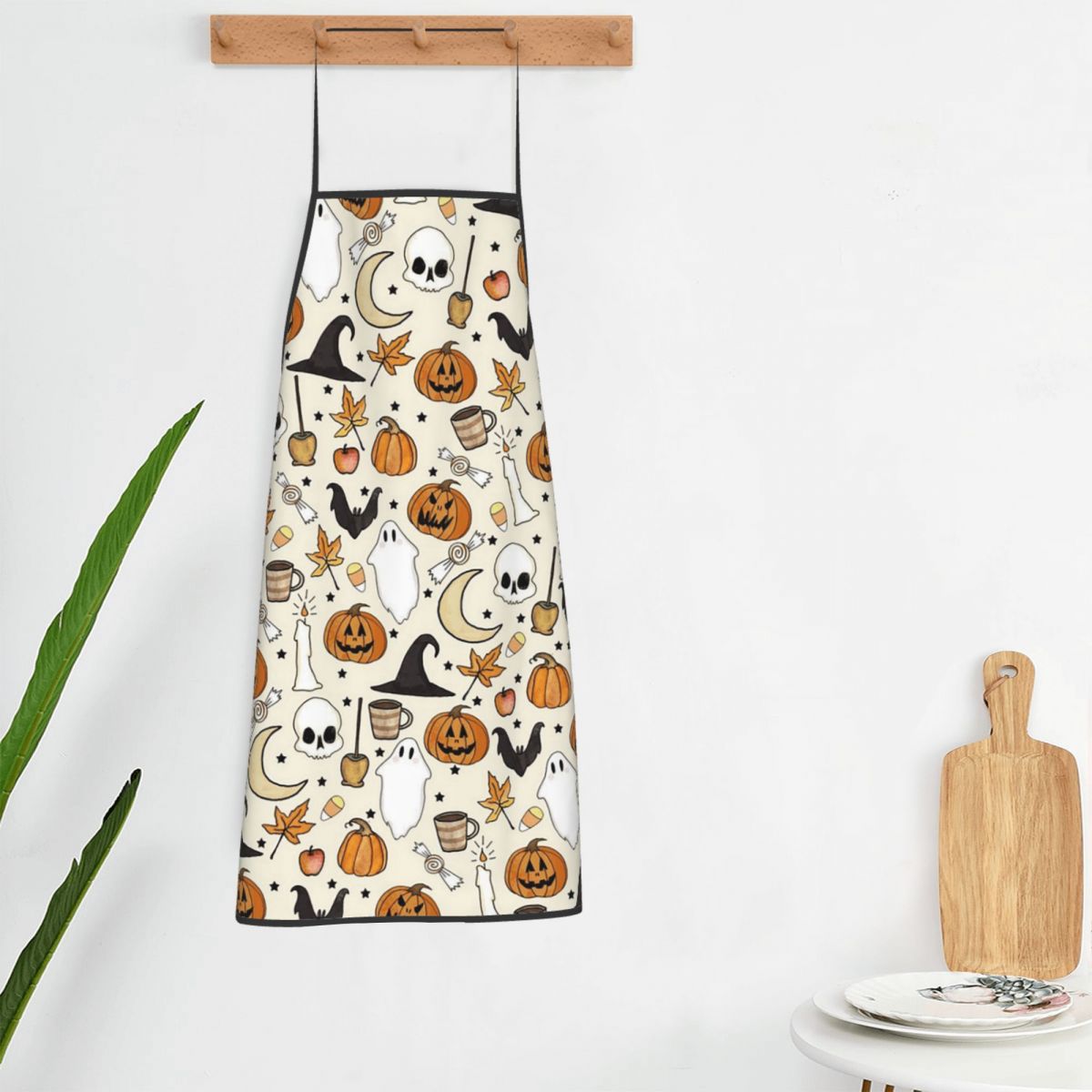 ハロウィン パンプキン 魔女 コウモリ 城 猫 エプロン シ - Kitchen Witch Baking のレビューと価格