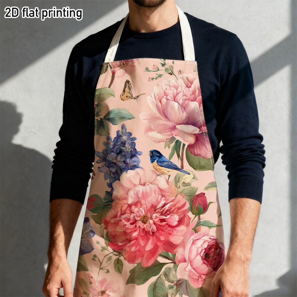 1pc 美しい花柄の鳥エプロンガーデンキッチンクッキングベー - Kitchen Baking Gift Ideas のレビューと価格