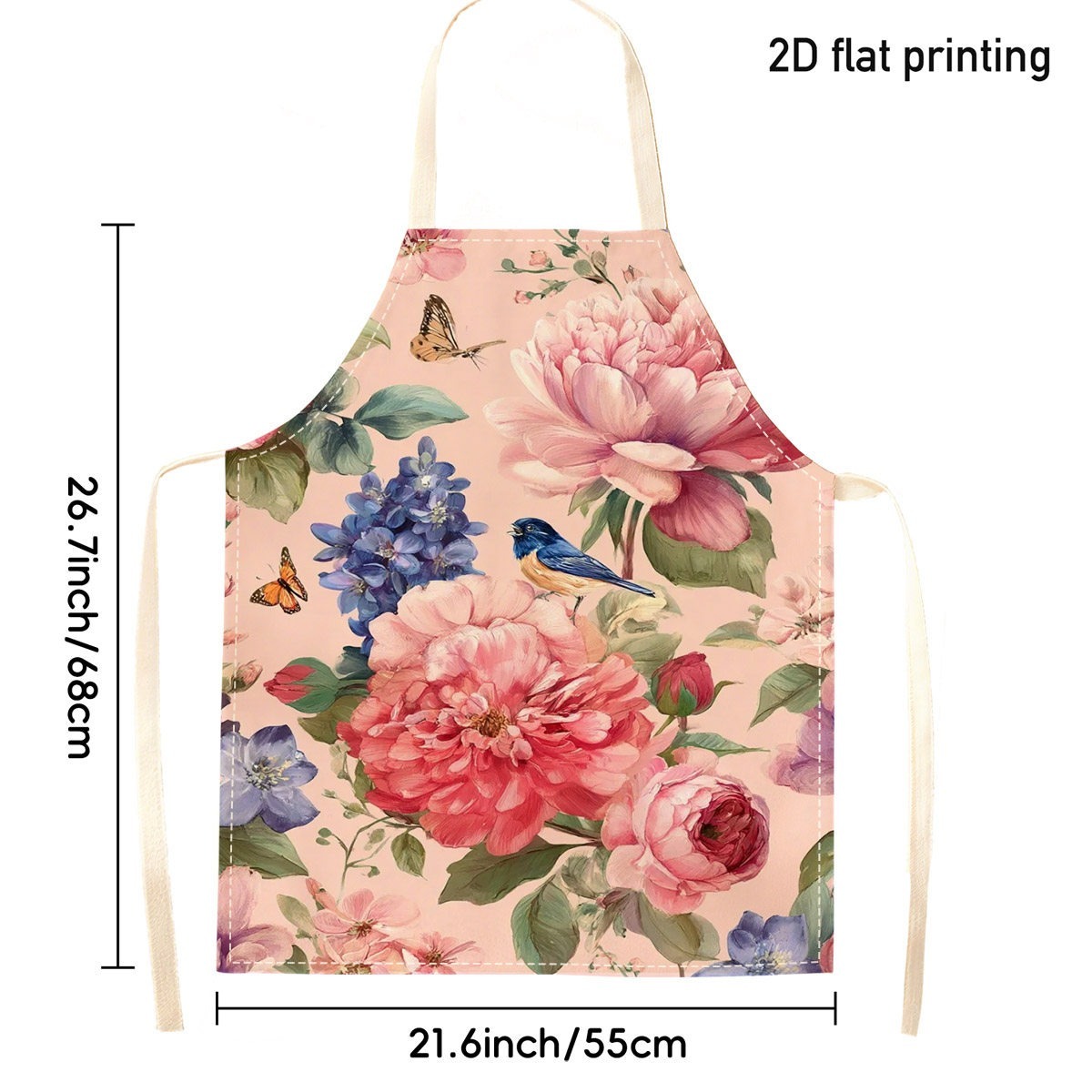 1pc 美しい花柄の鳥エプロンガーデンキッチンクッキングベー - Kitchen Baking Gift Ideas のレビューと価格