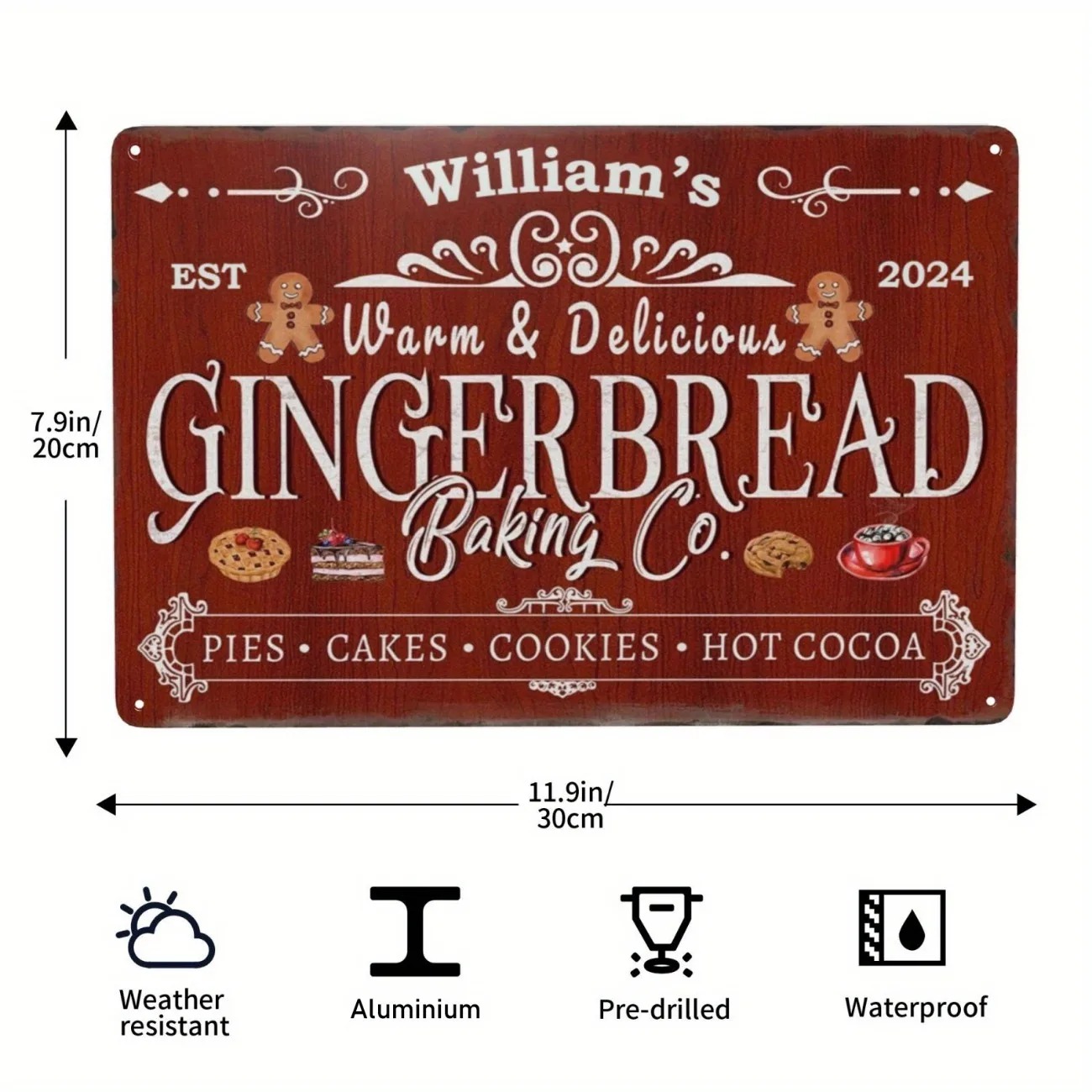 1個のパーソナライズされたジンジャーブレッドベーキング会社の - Kitchen Baking Decor のレビューと価格