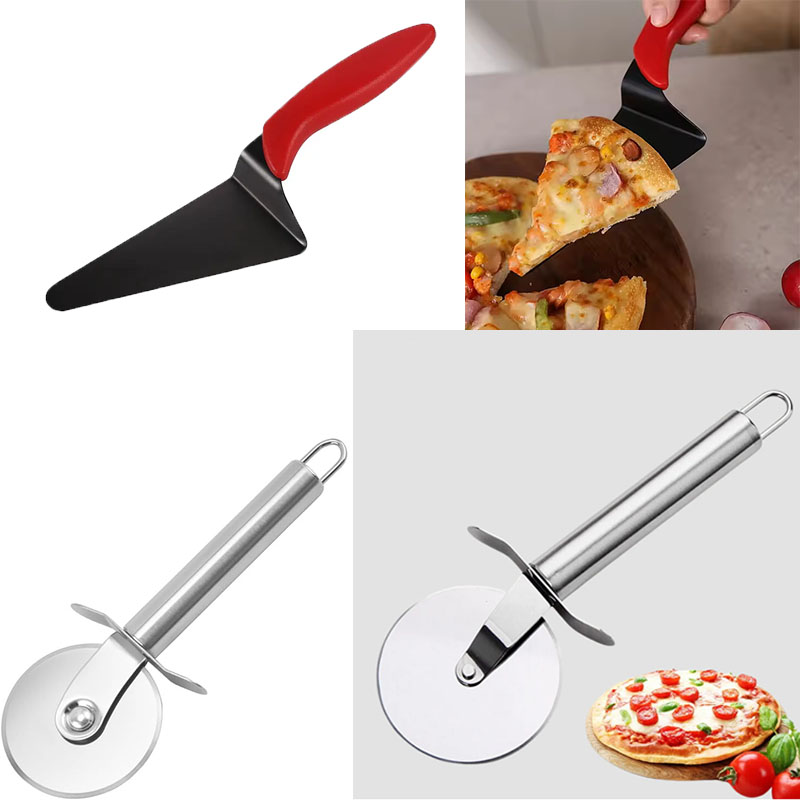 ステンレス鋼のピザカッターとケーキサーバーのセット、焦げ付き - Kitchen Accessories For Baking のレビューと価格