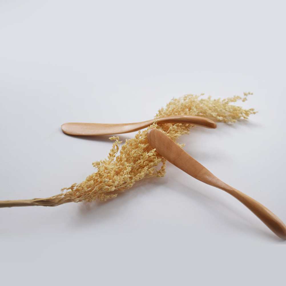 3 個の木製バタースプレッダー天然木カトラリークリームジャム - Kitchen Baking Decor のレビューと価格