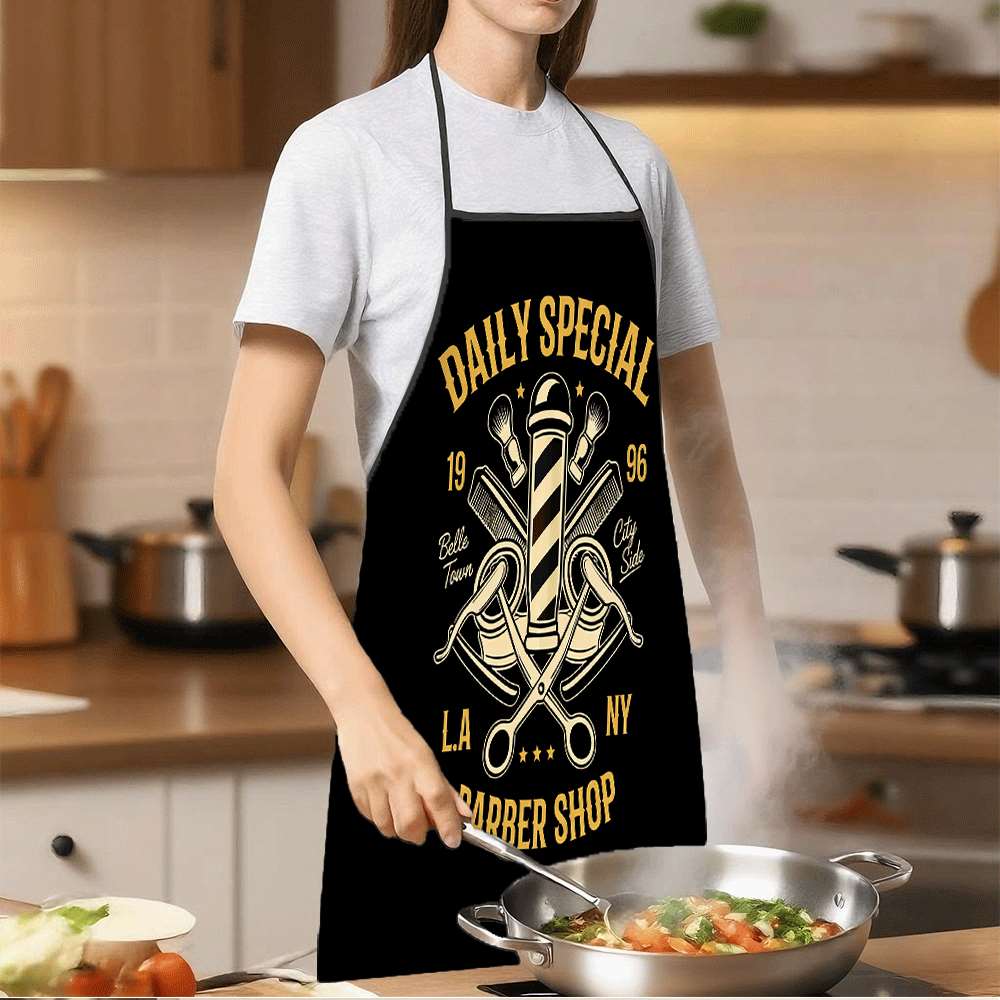 1ピースデイリースペシャルオファー理髪店テーマエプロン、回転 - Kitchen Baking Gift Ideas のレビューと価格