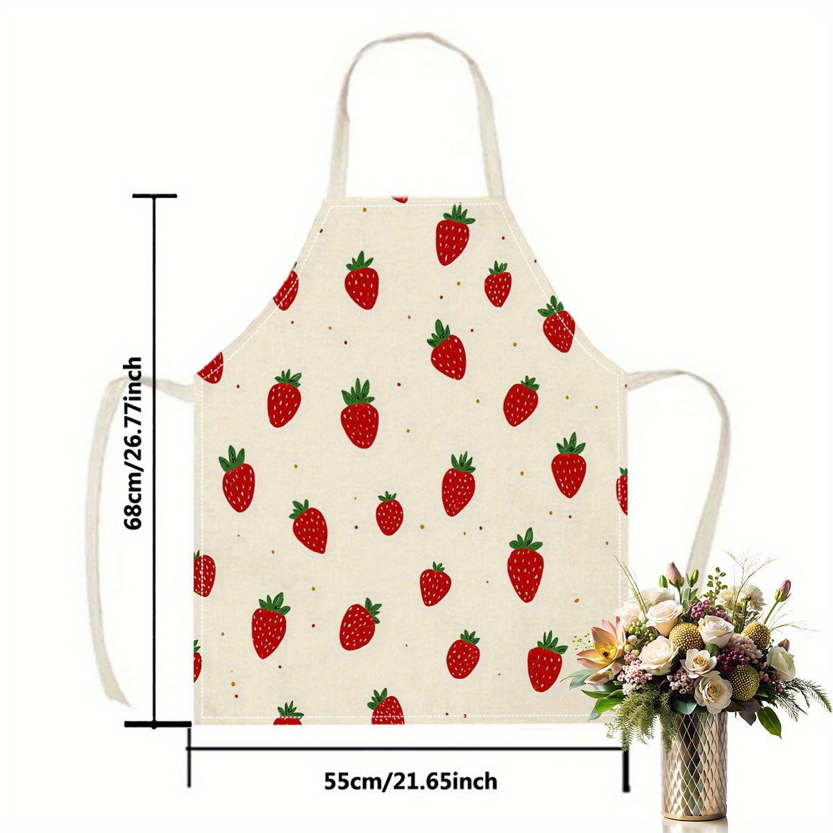 1pc イチゴエプロンフルーツパターンキッチン調理ベーキング - Baking Kitchen For Kids のレビューと価格