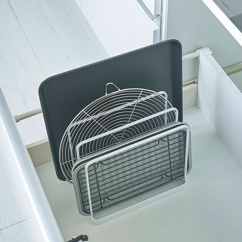 垂直まな板ラック 4 層キッチントレイベーキングトレイオーガ - Kitchen Baking Rack のレビューと価格