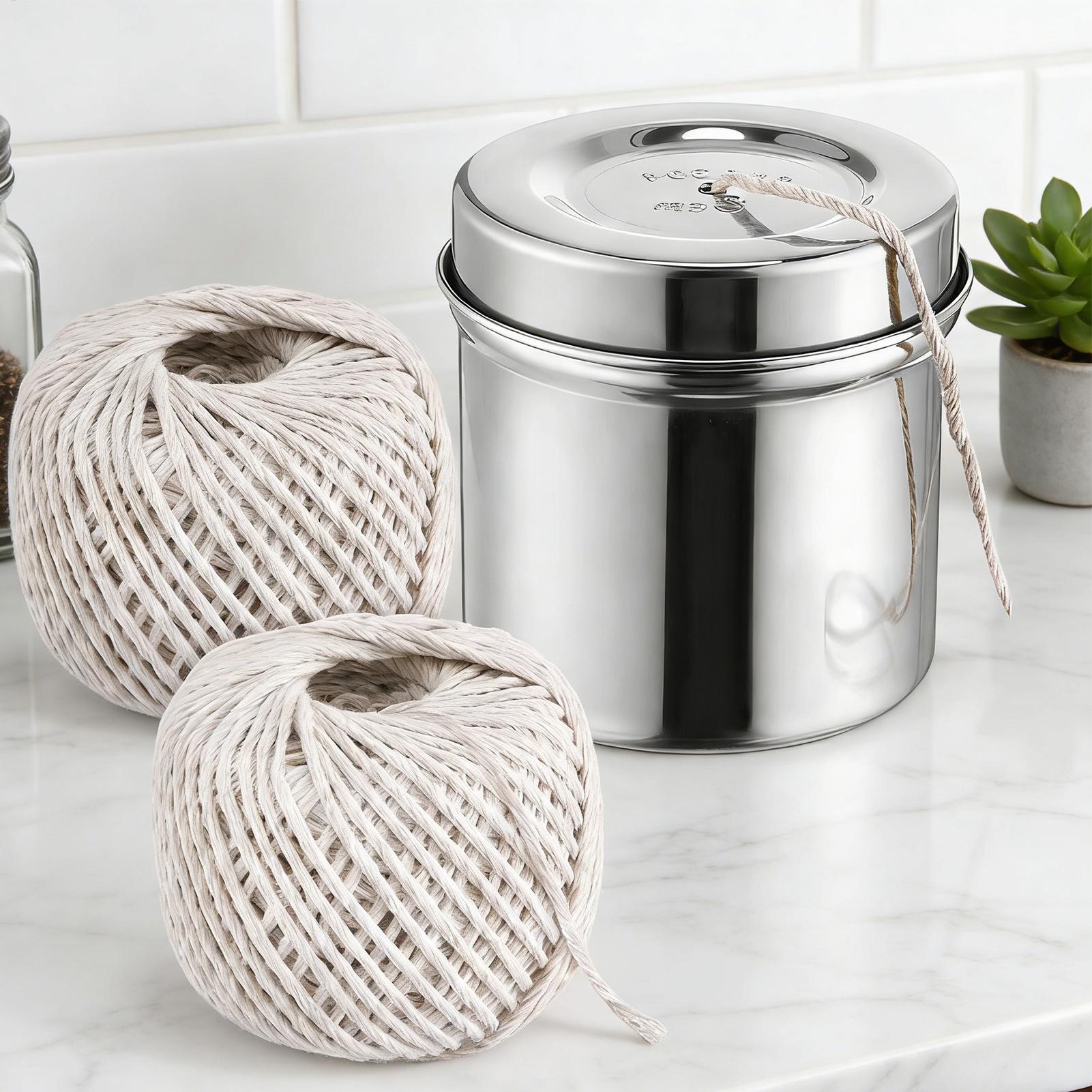 キッチン用綿紐2ロールセット（スチールディスペンサー付き）、 - Kitchen Baking Twine のレビューと価格