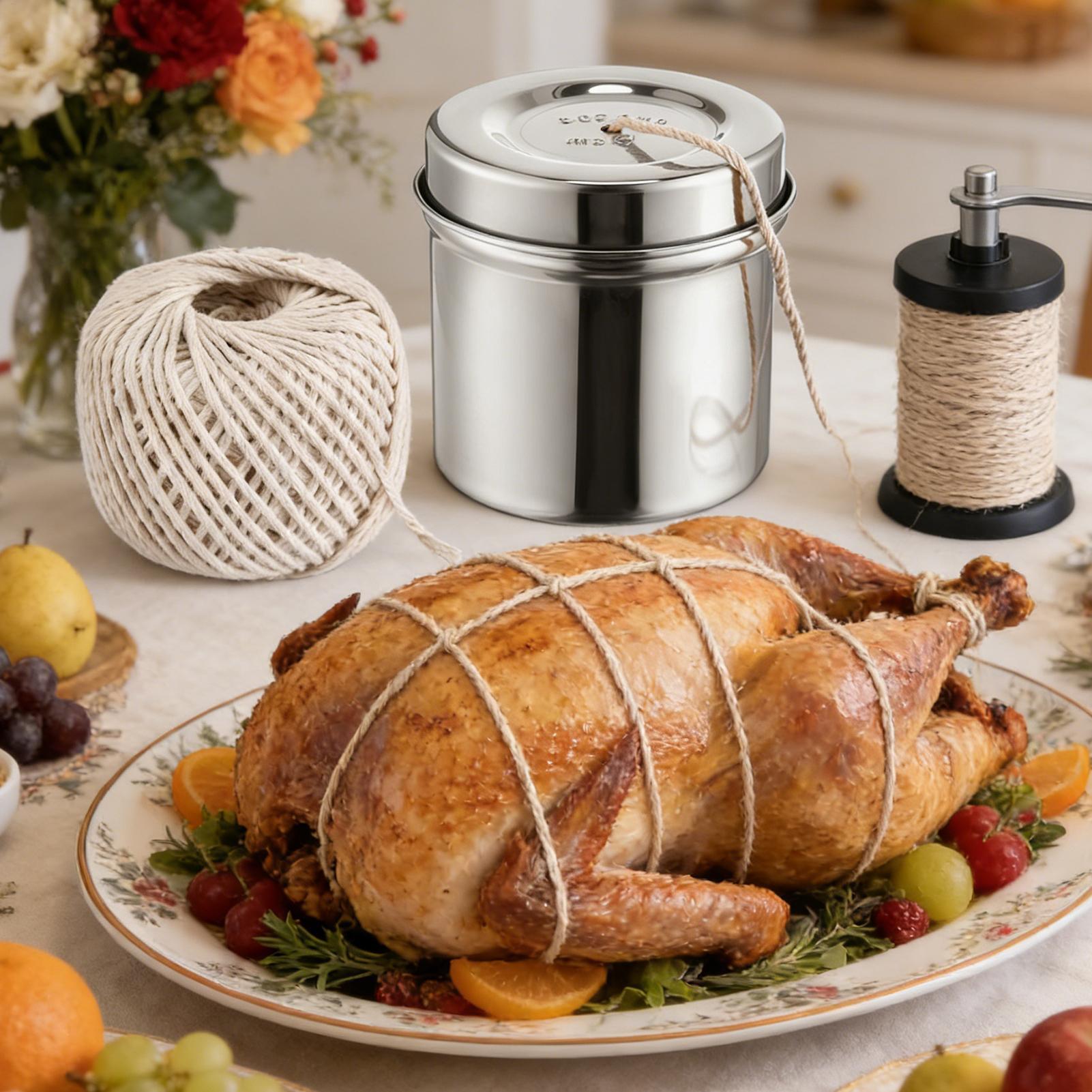 キッチン用綿紐2ロールセット（スチールディスペンサー付き）、 - Kitchen Baking Twine のレビューと価格