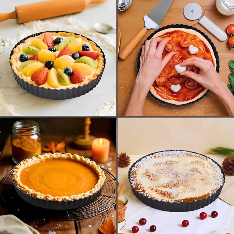 1個入り 取り外し可能な底面溝付きタルトパン ノンスティック - Kitchen Baking Oven のレビューと価格