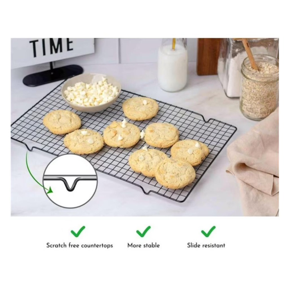 10インチ×16インチ ブラック 長方形冷却ラックセット 2 - Kitchen Baking Rack のレビューと価格