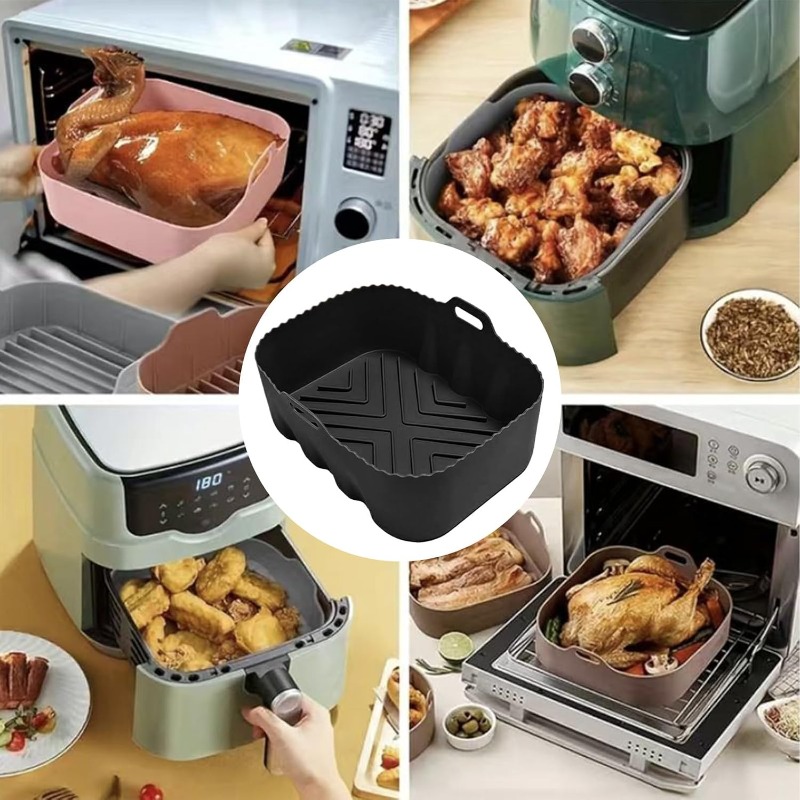再利用可能なシリコンエアフライヤーライナー耐熱ノンスティック - Kitchen Baking Oven のレビューと価格